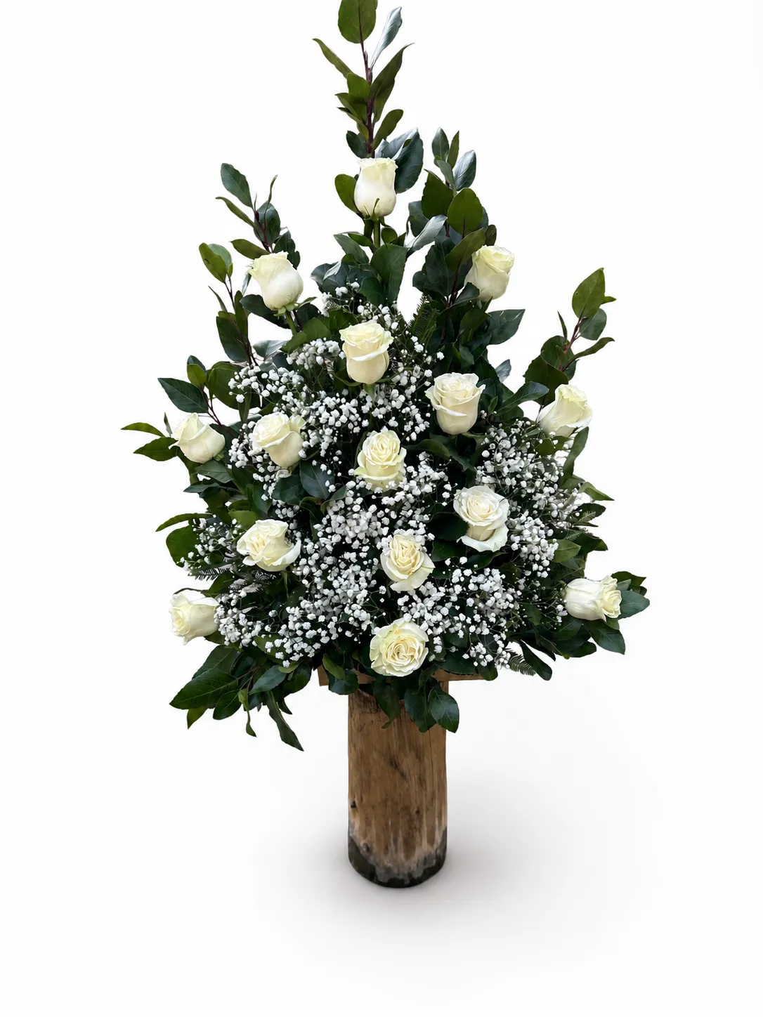 Pie de urna de 15 rosas